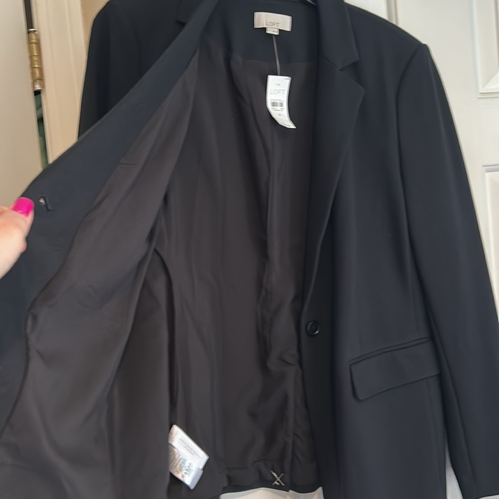 LOFT Women's Black Blazer sz 14 NWT - Picture 5 of 7